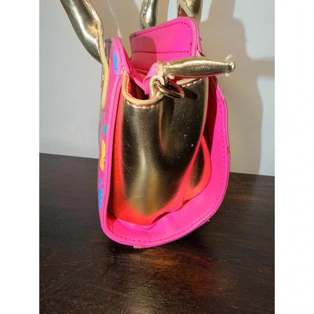 Walt Disney Parks Princess Mini Handbag Pink‎ Gold Silhouette Graphics Kids Bag